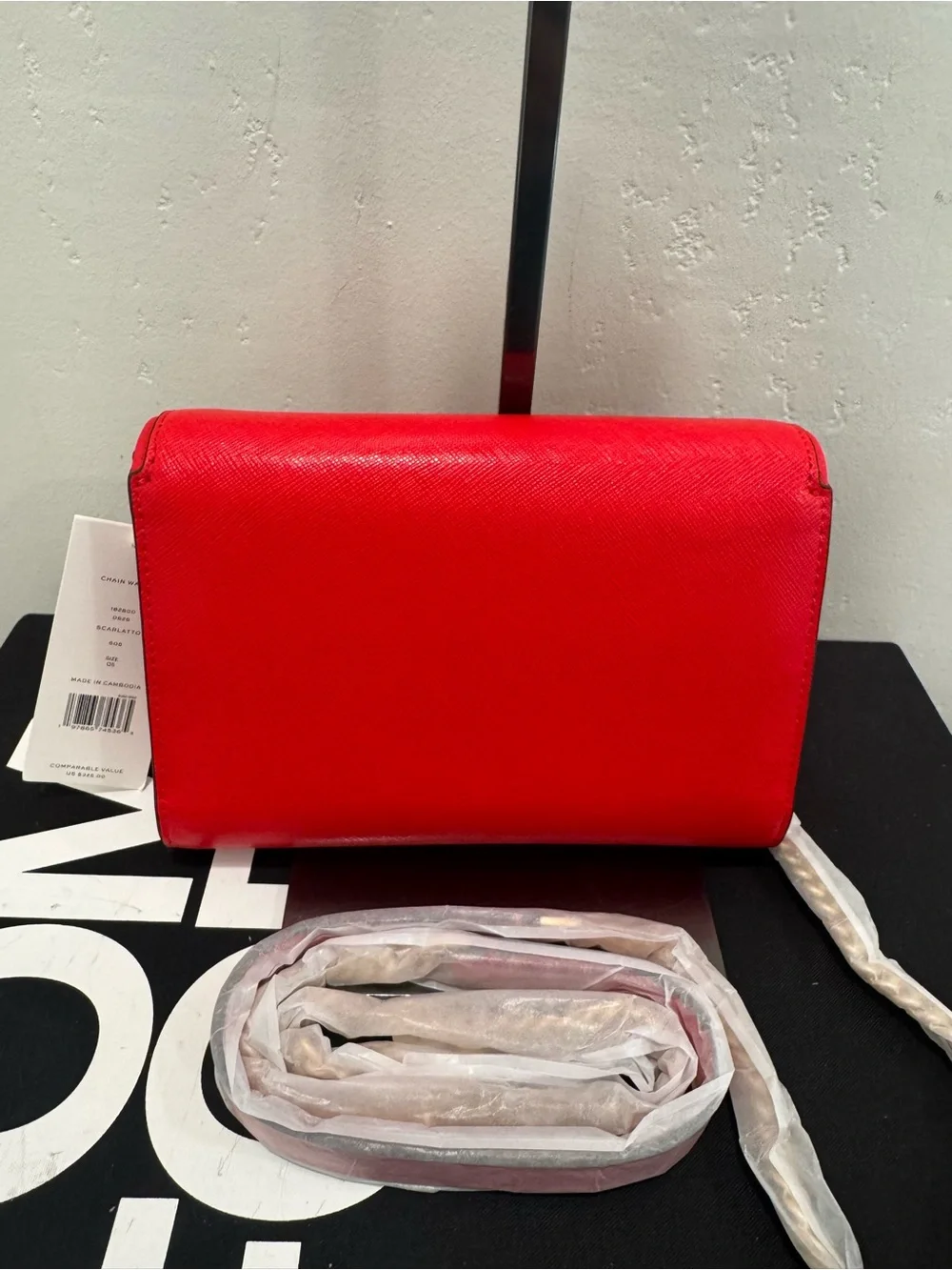 Tory Burch Red Leather Crossbody Bag with Logo Medallion